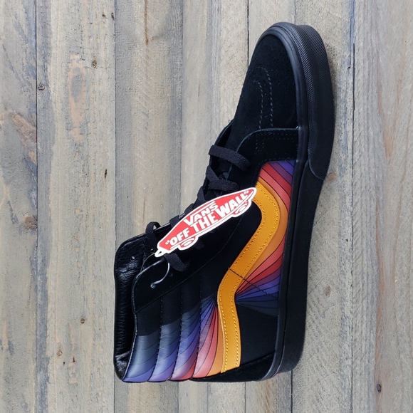 Vans SK8-Hi Reissue Refract Black & Multi Skate Shoes NEW Vans Off The Wall - Picture 7 of 9